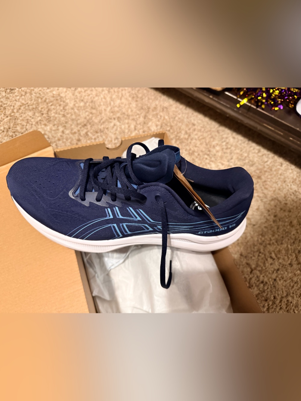 Asics Men's Navy with Light Blue Accent Running Shoe